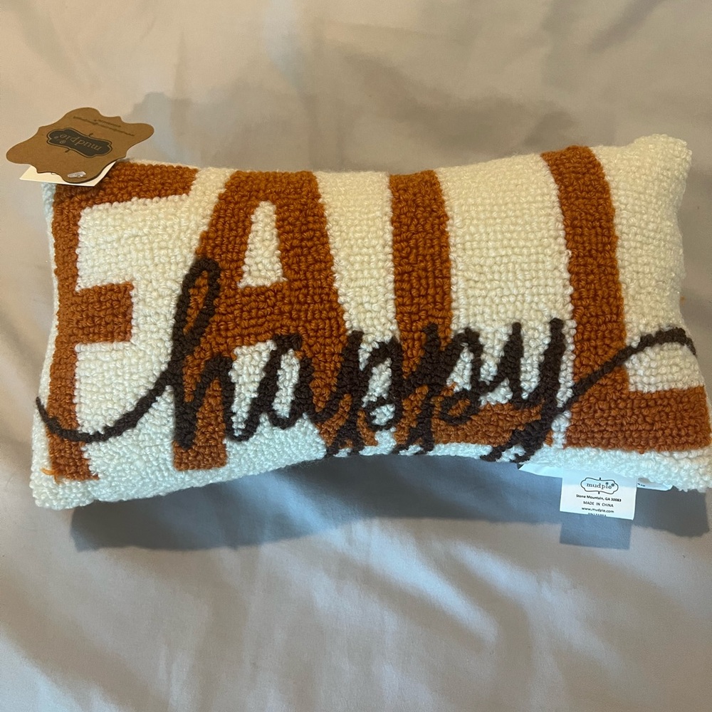 Threshold Happy Fall Pillow - Cream and Brown